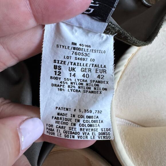 Miraclesuit Womens Solid Olive Green Underwire One Piece Swim Suit Size 12 - Picture 9 of 10